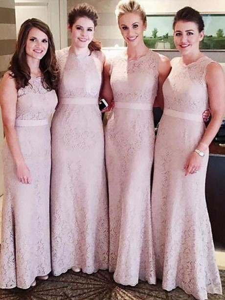 Roze bruidsmeiden jurken