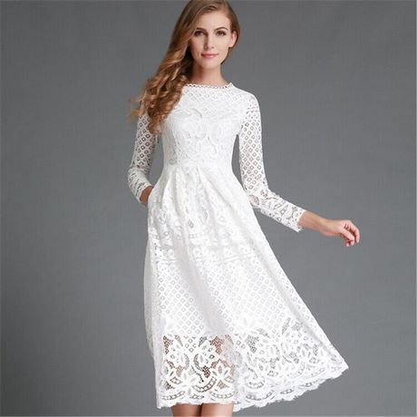 Vintage jurk wit kant