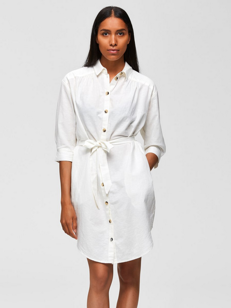 Witte lange blouse jurk