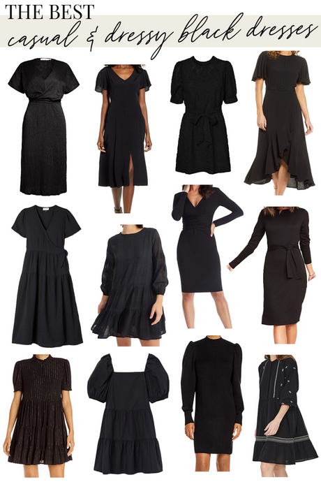 Casual zwarte jurken voor vrouwen