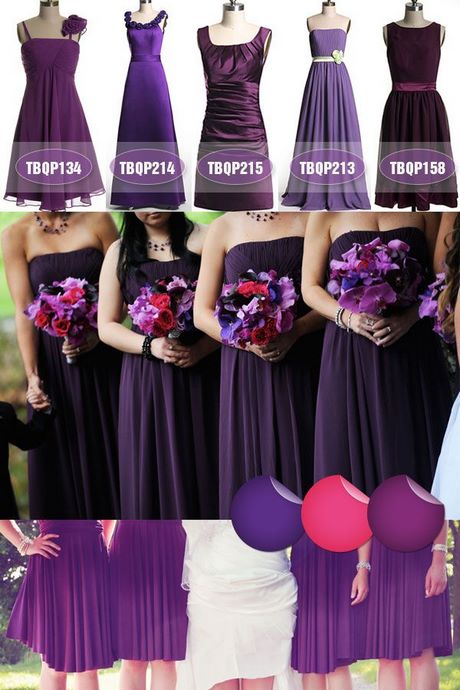 Donker paarse bruidsmeisje jurken
