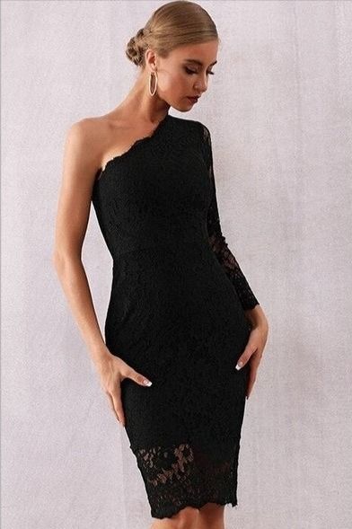 Een schouder zwarte kant jurk een-schouder-zwarte-kant-jurk-06_9