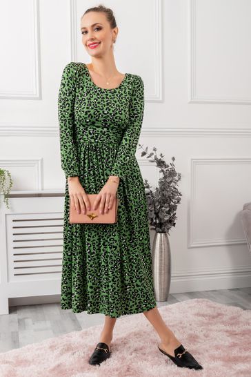 Groene jurk met lange mouwen groene-jurk-met-lange-mouwen-96_6