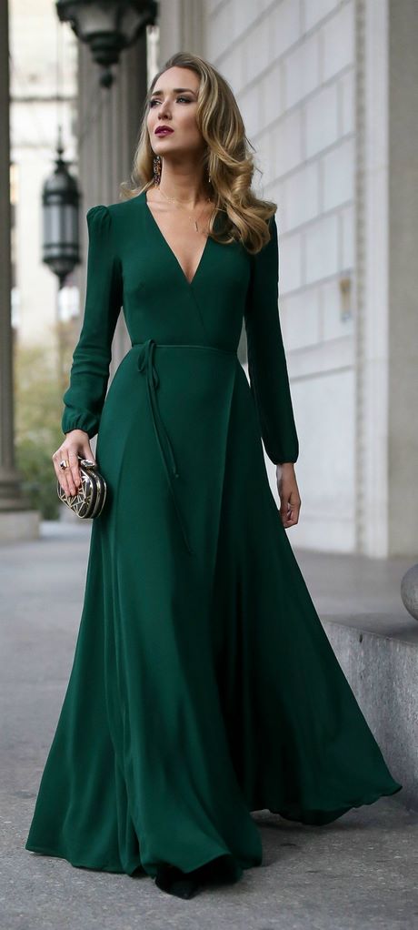 Groene jurk met lange mouwen groene-jurk-met-lange-mouwen-96_7
