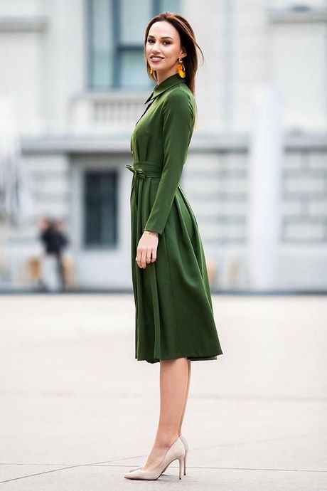 Groene jurk met lange mouwen groene-jurk-met-lange-mouwen-96_8