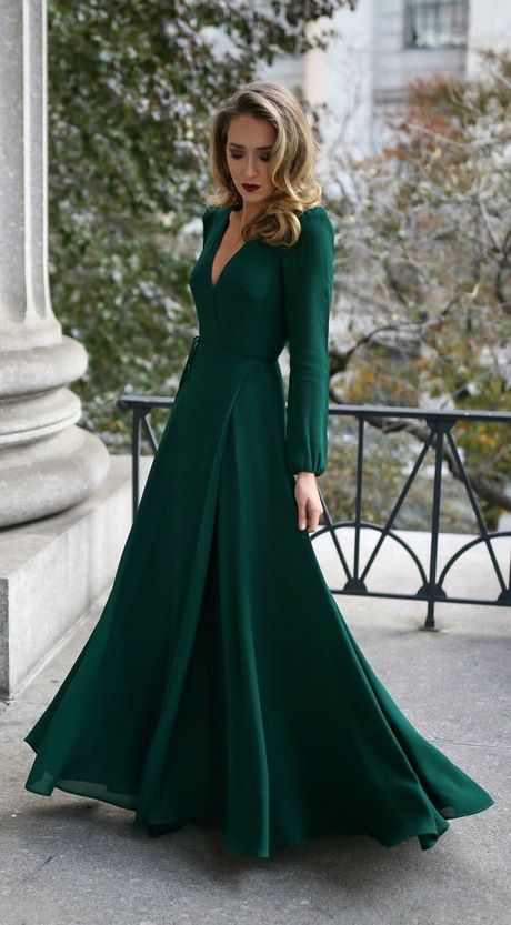 Groene jurk met lange mouwen groene-jurk-met-lange-mouwen-96_9