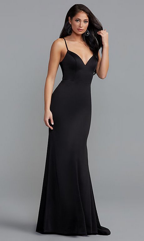 Lange zwarte prom jurk