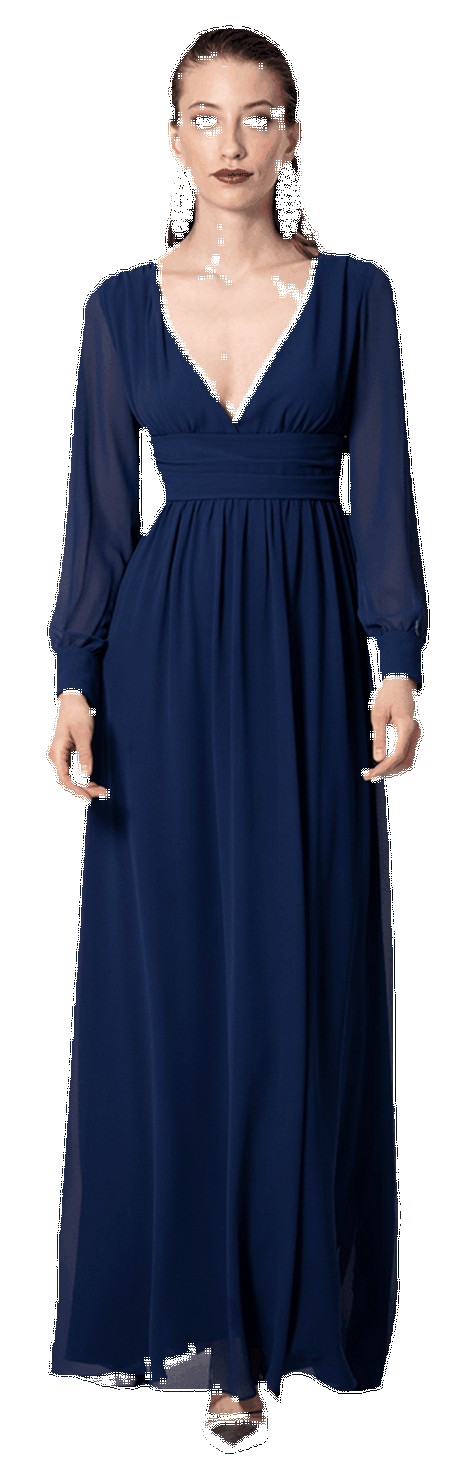 Marineblauwe lange jurken