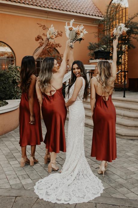 Rode bruidsmeisjes jurken