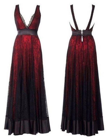 Rode en zwarte jurken