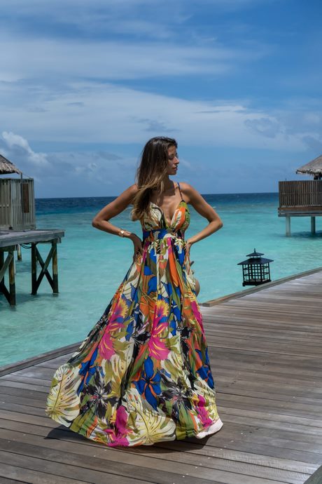 Tropische maxi jurk