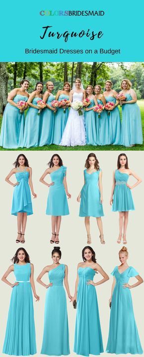 Turquoise blauwe bruidsmeisje jurken