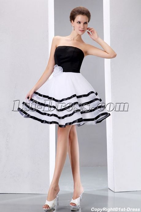 Zwart-wit korte prom jurken zwart-wit-korte-prom-jurken-95_9