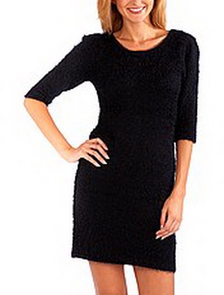 Lange zwarte tricot jurk lange-zwarte-tricot-jurk-93_4