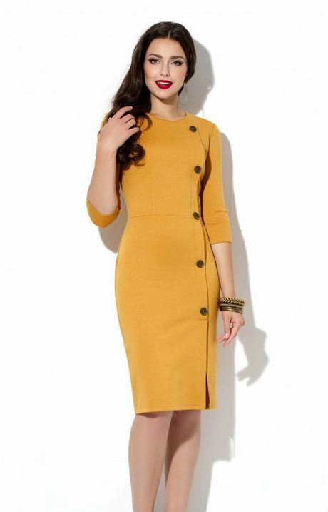 Mosterd gele jurk
