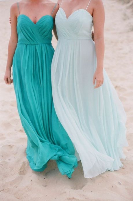 Turquoise bruidsjurk