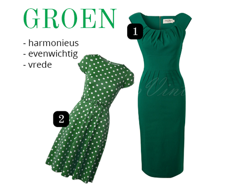 Vintage groene jurk