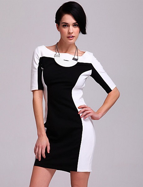 Wit zwarte jurk