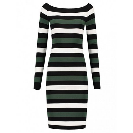 Zwart groen gestreepte jurk zwart-groen-gestreepte-jurk-72_2