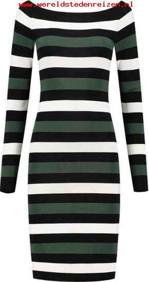 Zwart groen gestreepte jurk zwart-groen-gestreepte-jurk-72_6