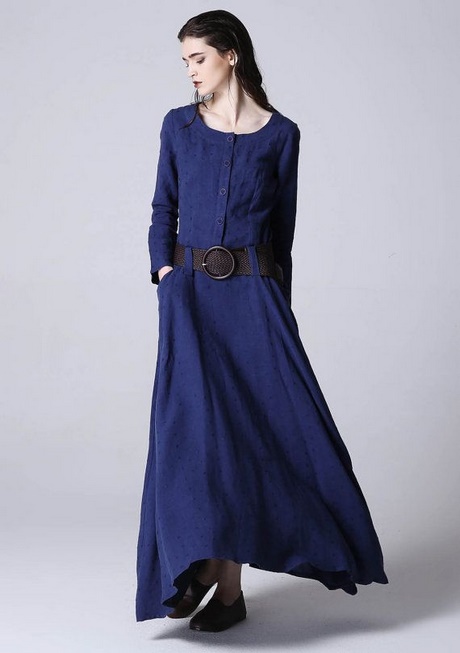 Blauwe jurk met stippen blauwe-jurk-met-stippen-94_2