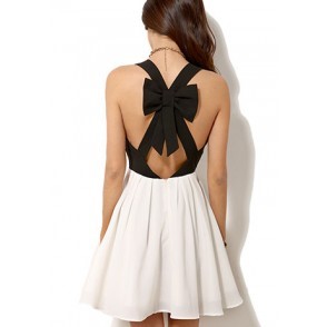 Zwarte jurk met witte strik zwarte-jurk-met-witte-strik-50_8