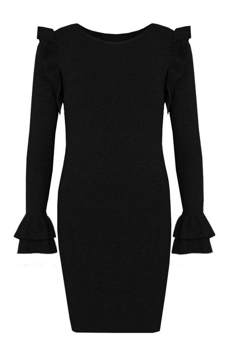 Zwarte ruffle jurk zwarte-ruffle-jurk-97_14