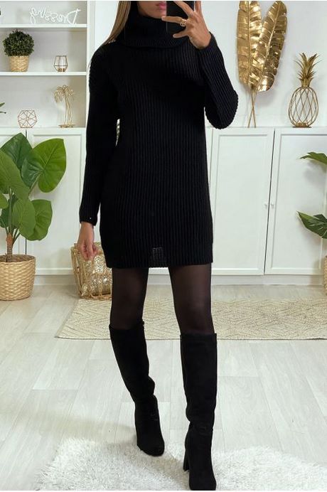 Zwarte trui jurk dames zwarte-trui-jurk-dames-92_8