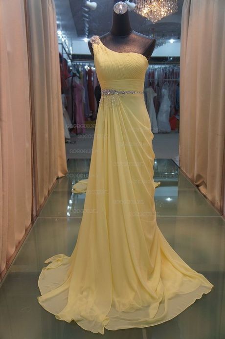 Gele gala jurk