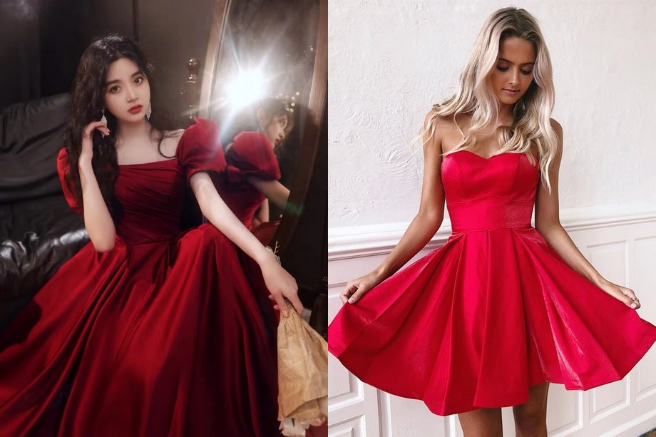 Rode korte jurken 2023