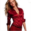 Rode satijnen blouse