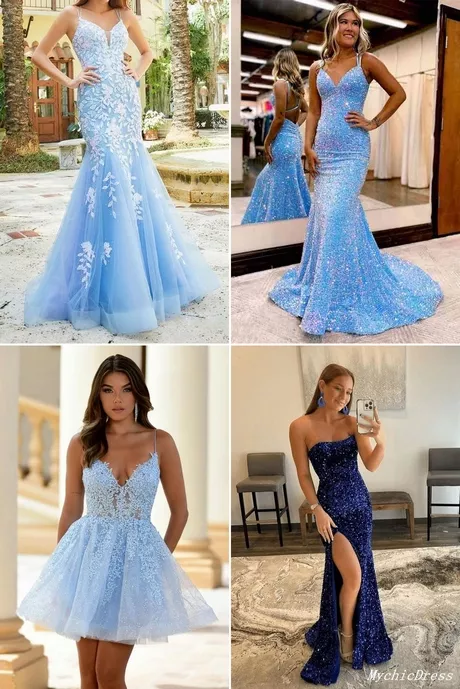 Blauwe homecoming jurken 2024